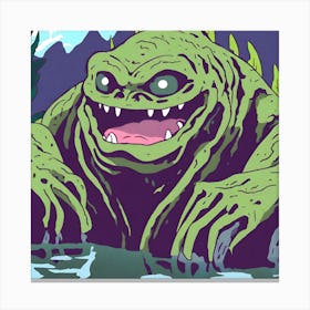 Monster In The Water Canvas Print