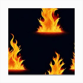 Flames On Black Background 54 Canvas Print