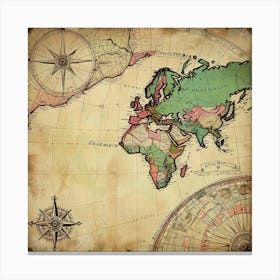 Old World Map Canvas Print