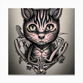 Cat With Skull And Crossbones Canvas Print