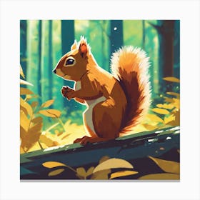 Squirrel In The Forest 174 Canvas Print