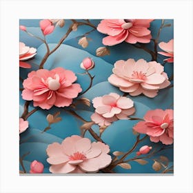 Cherry Blossoms, pink rose Canvas Print