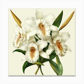 White Orchids Art Canvas Print