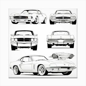 Classic Car Sketch Canvas Print