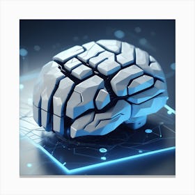 Brain On A Computer Screen Canvas Print