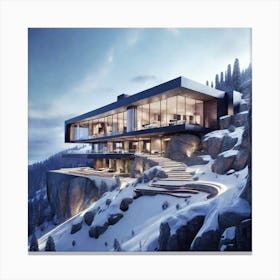 Leonardo Diffusion Xl Dream Open Mansion On A Mountain Photo A 1 Canvas Print