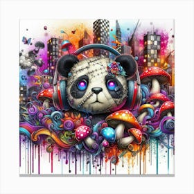 Psychedelic Panda 24 Canvas Print