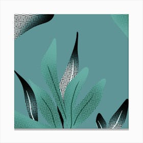 Leaves With Patterns Square Canvas Print