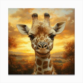 Sunset Giraffe Canvas Print