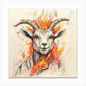 Goat On Fire 45 Canvas Print