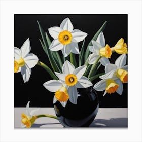 Daffodils In A Vase 6 Canvas Print