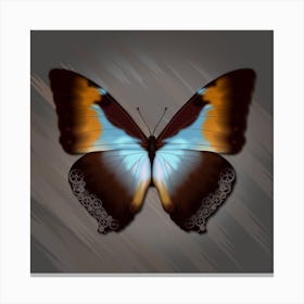 Mechanical Butterfly The Morpho Cisseis Gahua On A Gray Background Canvas Print