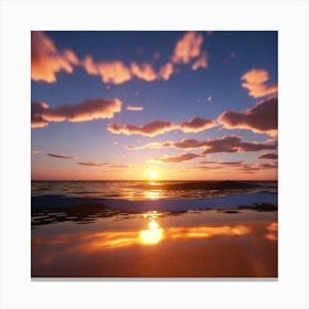 Sunset On The Beach 93 Canvas Print