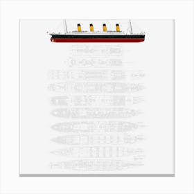 Titanic Ship Section Plan Gift Atlantic Ocean Cruise Canvas Print