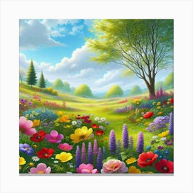 Garden Of Flowers Canvas Print