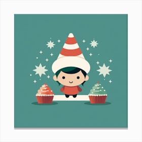 Elf With Cupcakes Canvas Print