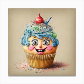 Clown Cupcake 1 Canvas Print