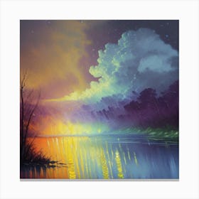 Night At The Lake Canvas Print