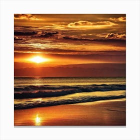 Sunset On The Beach 391 Canvas Print