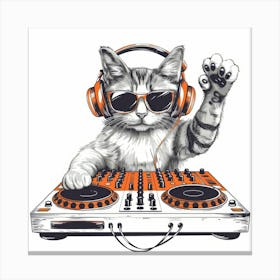 Dj Cat Canvas Print