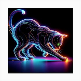 Neon Cat Canvas Print