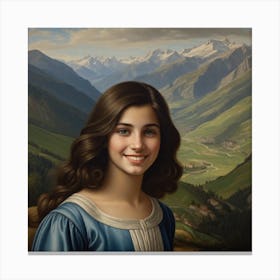 Girl In The Mountains 2 Canvas Print