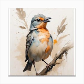 Bird On A Branch Canvas Print