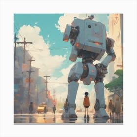 Robots In The City 1 Canvas Print