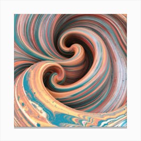Close-up of colorful wave of tangled paint abstract art 32 Canvas Print