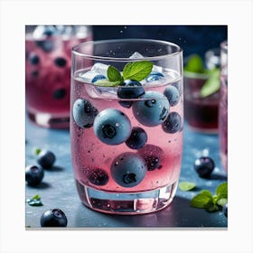 Blueberry Drink With Mint 2 Canvas Print