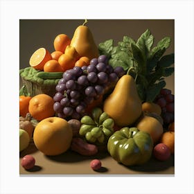 Fruit Basket 3d Model Canvas Print