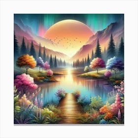 Stylish Spaces With Peaceful Landscapes Canvas Print