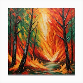 Fire In The Forest 1 Canvas Print