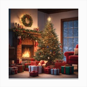 Christmas In The Living Room 46 Canvas Print