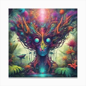 Imagination, Trippy, Synesthesia, Ultraneonenergypunk, Unique Alien Creatures With Faces That Looks (19) Canvas Print