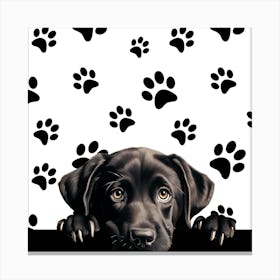 Black Labrador Puppy Canvas Print