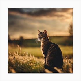 Sunset Cat Canvas Print