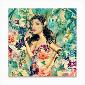 Lady and Flowers Canvas Print