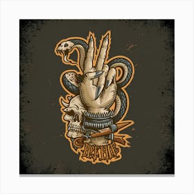 Peace Sign Tattoo Canvas Print