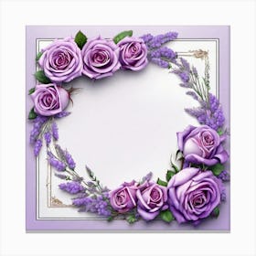 Lavender Roses Frame 1 Canvas Print