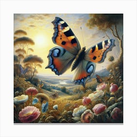 Butterfly In The Garden 6 Canvas Print