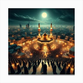 Islamic City At Night 6 Canvas Print