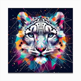 Geometric Art Snow Leopard 2 Canvas Print