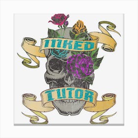 Tutor Inked Skull Tattoo Backside Design Canvas Print