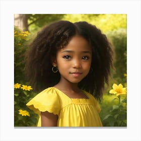 Cute ebony girl Canvas Print