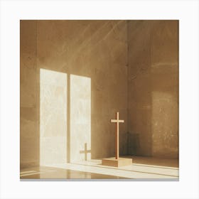 Cross In A Room Canvas Print