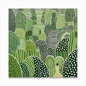 Yayoi Kusama Inspired Art Moss Green Trees Art Print Canvas Print