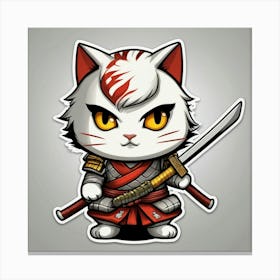 Samurai Cat Canvas Print