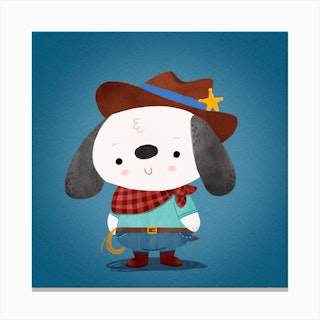 Ted The Dog Sheriff Canvas Print