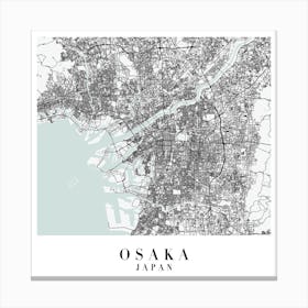 Osaka Japan Street Map Minimal Color Square Canvas Print